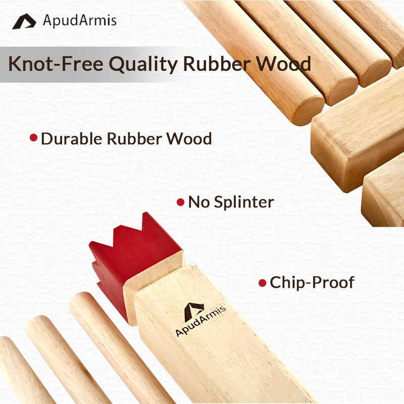 ApudArmis Kubb   Viking Chess Outdoor Clash Toss Yard Game with Carrying Case - Rubber Wooden Backyard Lawn Games Set for Teenagers Adults Family - Image 2